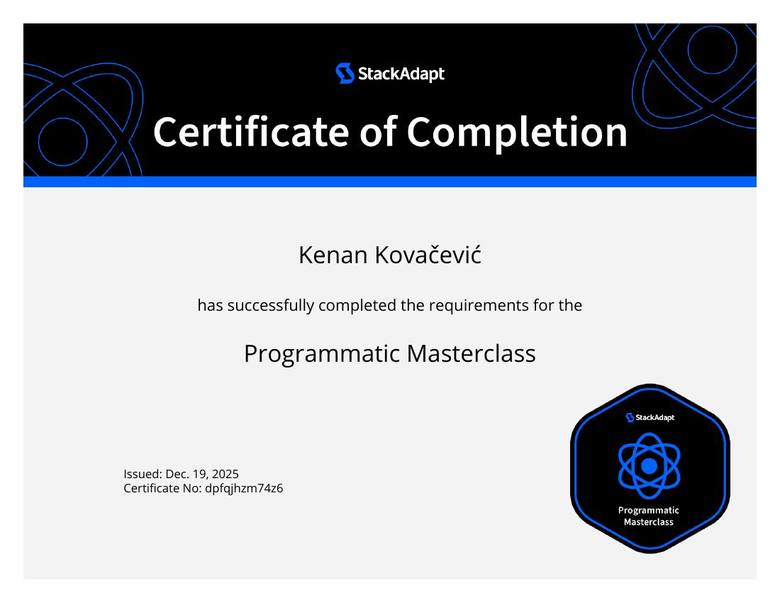 StackAdapt Programmatic Masterclass, Kenan Kovačević, 2025.